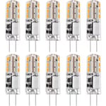 10x G4 LED-lampor 12V AC/DC Varmvit 3000K 2W, dimbar