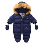 jumpsuit för baby fleece 73cm Navy