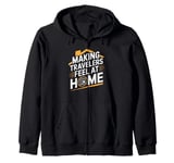 Making Travelers Feel At Home Tour Guide Zip Hoodie