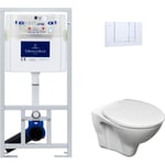 Pack wc Bâti-support Viconnect + wc Cersanit S-line Pro + Abattant + Plaque chrome (ViConnectS-LinePro-1) - Villeroy&boch