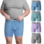 Charm Karter Mens Big and Tall Boxer Briefs - Men Moisture Wicking Long Leg Underwear 2XL 3XL 4XL 5XL 6XL Multipack Gifts