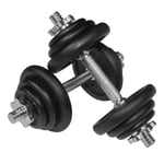 TMZ® 20KG DUMBBELL SET TRAINING GYM FITNESS ADJUSTABLE WEIGHT WORKOUT BLACK