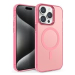 Newseego Coque Magnétique iPhone 15 Pro Max [Compatible MagSafe] Coque Élégante avec Galvanisée Caméra Protection pour Filles Femmes, Étui de Protection Fine Antichoc pour iPhone 15 Pro Max-Rose