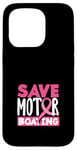 Coque pour iPhone 15 Pro Save Motor Boating Sensibilisation au cancer du sein