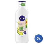 3x Nivea Body Lotion 350 Ml Naturally Good Avocado 96783