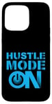 Coque pour iPhone 15 Pro Max Mode Hustle bleu sur graphique couleur bleue