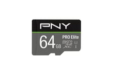 PNY PRO Elite - flash-minneskort - 64 GB - mikroSDXC UHS-I