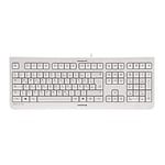 CHERRY KC 1000, clavier filaire, layout belge (AZERTY), Plug & Play via un port USB, design plat, actionnement des touches ultra-silencieux, Blanc grisé