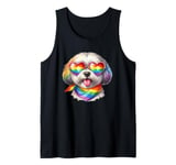 Rainbow Pride Dog Rainbow Dog LGBT Puppy LGBTQ Love Pride Tank Top