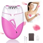 URAQT Épilateur Électrique Femme, Tête De Rasage Et Tondeuse, Épilateur Facial et épilation du Corps, Mini-épilateur pour Visage, Les aisselles, Le Bikini et Les Jambes,USB,Rose