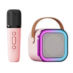 (Pink With 1 Microphone) Portable Karaoke Machine Wireless Microphone And