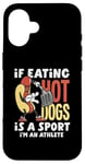 Coque pour iPhone 16 Si manger des hot dogs est un sport, je suis un athlète, un hot dog amusant