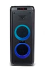 Metronic 477182 Enceinte Portable Bluetooth puissante 600 W Party XL, LED Lights, USB, MicroSD, 2 entrées pour Micro, AUX-in, télécommande, poignée de Transport, Micro Inclus, Noir