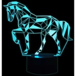 3D Lampe Illusion Optique led Veilleuse pour Enfant, Lampe 3d Cheval 7 Couleurs Changeantes Lampe de Chevet Tactile Chambre Déco Lampe Cheval avec