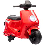 AIYAPLAY Scooter électrique Enfants Moto Porteur pour Enfants 6 V, 2 Moteurs Puissant, Vitesse Max. 3 km/h, Phare et Musique, Marche Avant/arrière, Roues d'entraînement, 18 à 36 Mois, Rouge