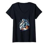 Womens Board Ninja Snowboard Ninja Snow Rider Snowboarding V-Neck T-Shirt