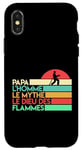Coque pour iPhone X/XS Fete des peres humour caserne pompiers papa de garde feu