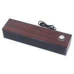 Wooden Computer Speakers Desktop Soundbar HiFi Stereo Sound AUX In Wired USB UK