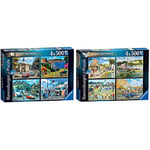 Ravensburger Happy Days Collection No.1 Look North 4x 500 Piece Jigsaw Puzzle Age 10 Years Up & Happy Days No.3 Countryside Nostalgia 4x 500 Piece Jigsaw Puzzles for Adults and Kids Age 10 and Up