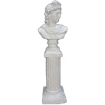 The Home Deco Factory - Statue buste blanc en magnésia 19 x 16 x 63.5 cm