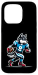 Coque pour iPhone 15 Pro Wolf Football américain pour garçons