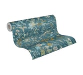 A.S. Création The BOS 388253 Non-Woven Wallpaper Jungle Wallpaper 10.05 m x 0.53 m Made in Germany Petrol Blue