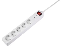 Basetech Bt-1732743 Överspänningsskydd Uttag Schuko 5X Vit Plug Med Jordkontakt 1 St