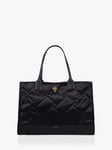 Kurt Geiger London Satin Quilt Shopper Bag, Black