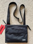 Genuine HUGO BOSS Black Zipped Slim Shoulder / Crossbody Bag Travel Passport etc