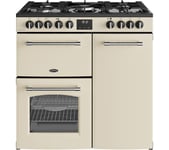 BELLING BEL RCA FARMHOUSE 90DF Dual Fuel Range Cooker - Cream & Chrome, Cream,Silver/Grey