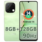 UMIDIGI Mobile Phones, 128GB ROM/1TB TF, Android 14 SIM Free Unlocked Smartphone G9T,6.75" HD+ 90Hz,18W PD 5000mAh Battery, 4GB RAM,13MP, AI Face & Fingerprint Unlock,Dual SIM 4G Phone, GPS,Green