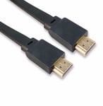 FLAT 5m HDMI Cable Lead High Speed 4k Res / 3D / Ethernet Gold Plated 16.40ft