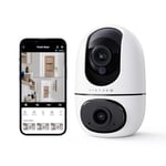 virtavo Caméra Surveillance WiFi Intérieure, 360° Double Objectif 1080P, Camera Interieur Domestique, Zoom 8X, vidéosurveillance pour la sécurité à Domicile