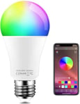 APP-ohjattu värillinen led-lamppu, RGBW-väriä vaihtava himmennettävä musiikkisynkronointi E27 Edison RGB -monivärilamput [Energialuokka A+]