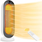 Chauffage D'Appoint, 2000 W 3 Modes, Thermostat Soufflant, Minuterie 12 Heures, Protection Anti-Bascule, Chauffage D' Oscillant À 100 ° Pour La Maison Et Le Bureau Blanc Petit Écran