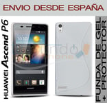 Coque Gel TPU Blanc + Protection Ecran pour Huawei Ascend P6 en Espagne