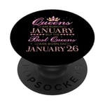 Queens Are Born In Jan Best Queens Are Born le 26 janvier PopSockets PopGrip Adhésif