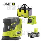 Ryobi R18PS-125SR 18V Cordless Palm Sander + 2.5Ah Battery & Charger & Carry Bag