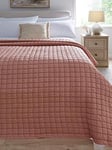 Very Home Washed Quilted Microfibre Bedspread Throw - Pink