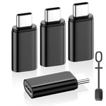 MoKo 4 Pack Lightning Female to USB C Male Adapter,USB-C Lightning Adapter for iPhone 15/16 Pro/16 Pro Max/Plus,Galaxy S24,iPad,iPhone to USB C Adapter for Charging/Data Sync, NOT for Audio/OTG, Black