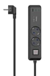 Hama Power Strip Stikdåse 2 udtag med jord - USB-A/USB-C - 1.4 m