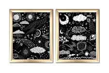 Bilde Astrology med Ramme 2-pk Flerfarget - 22,3x52,8 cm Bilder & kunst