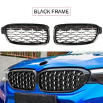 ZMMWDE Car Front Grill Bumper Grille Diamond Kidney Racing Grilles,for BMW 3 Series F30 F31 2012-2018 320i 325i 328i 330i 335i Black and Silver