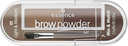 essence cosmetics brow powder set eyebrow duo kit makeup 01 - light & medium