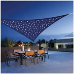 YSHUAI Awning Waterproof Triangle with LED Lights, Sun Protection Terrace, Sun Shade Sail Triangle Sun Sail Balcony 95% UV Block Awnings Water Repellent Oxford Fabric,Blue,4.5X4.5X4.5m