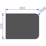 Gulvplate sort emalje 650x850  - Jøtul