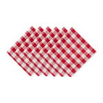 DII Checkered Tabletop Collection Lot de 6 Serviettes de Table 100% Coton, lavables en Machine, 50,8 x 50,8 cm, Rouge