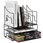 Générique Range-bureau multifonction en maille pour bureau A4 avec 5 supports verticaux Noir