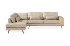 Copenhagen 2,5-seter Sofa Fløyel - Beige med sjeselong