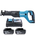 Makita DJR186 18V Cordless Reciprocating Saw With 2 x 6.0Ah Batteries & Charger